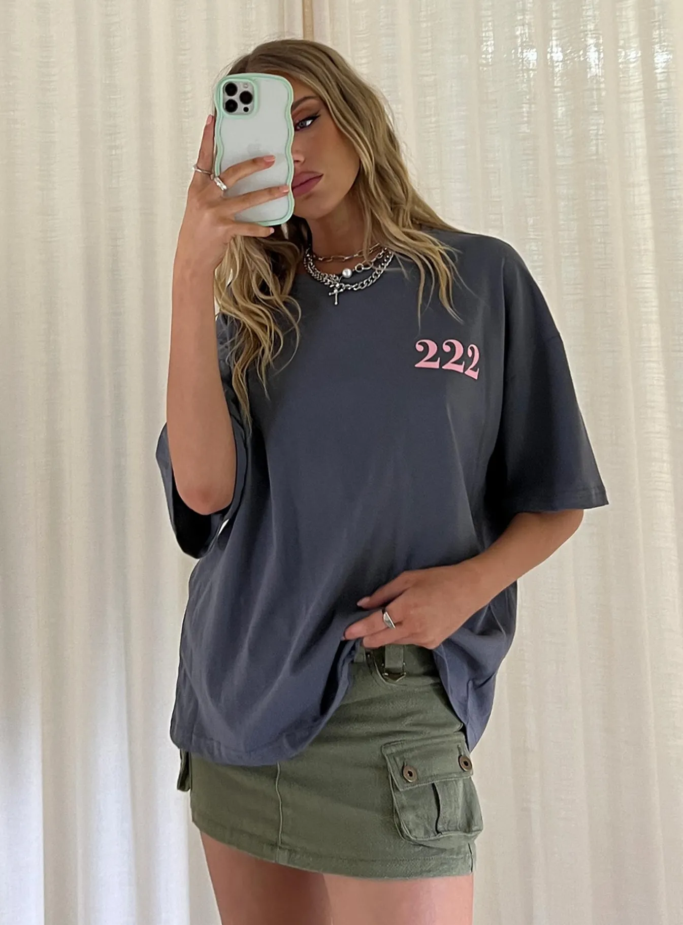 Princess Polly 222 Alignment Oversized Tee Slate Discount