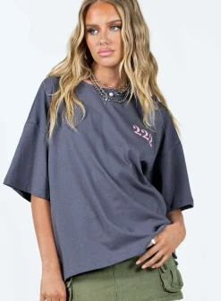 Princess Polly 222 Alignment Oversized Tee  Slate Discount