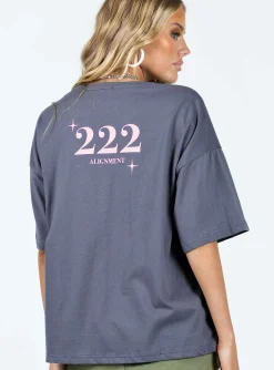 Princess Polly 222 Alignment Oversized Tee Slate Discount