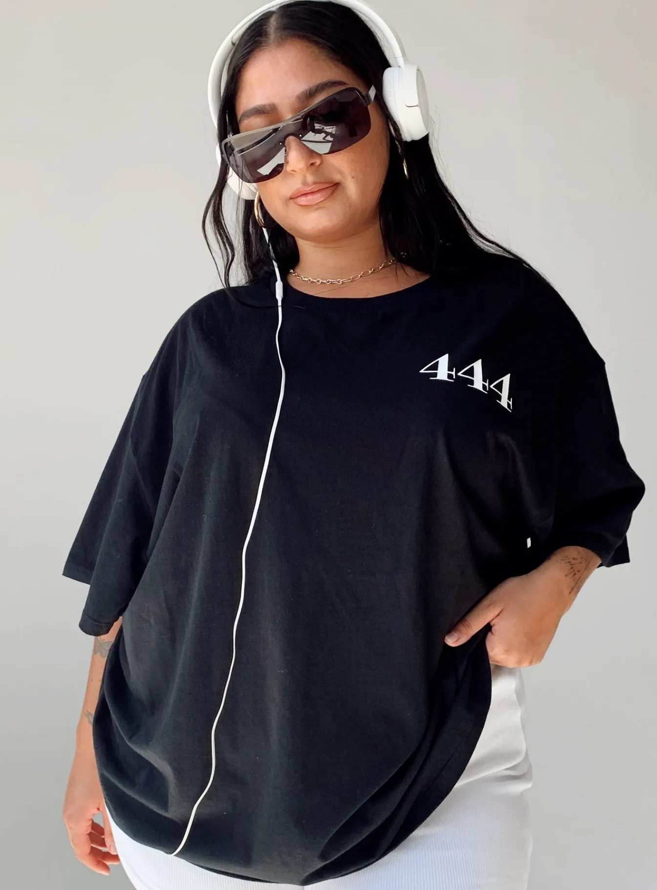 Princess Polly 444 Oversize Teecurve Black Flash Sale