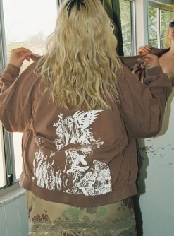 Princess Polly Aaa Bomber Jacketcurve Brown Sale