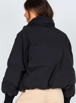 Princess Polly Abe Puffer Jacket Black Best