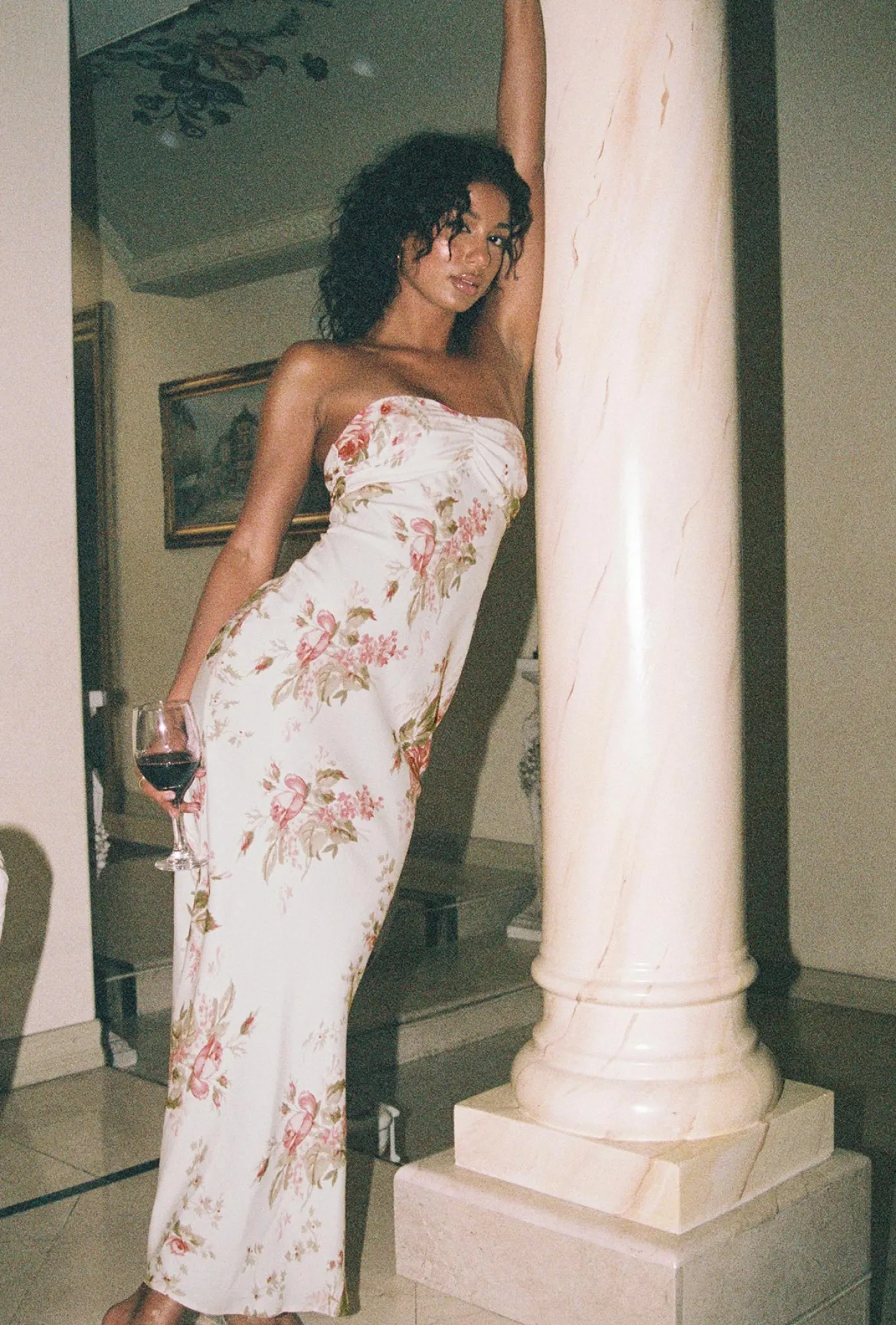 Princess Polly Abeila Strapless Maxi Dress Pink Multi Outlet