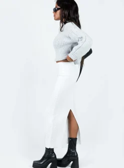 Princess Polly Abercairn Knit Maxi Skirt White Best Sale