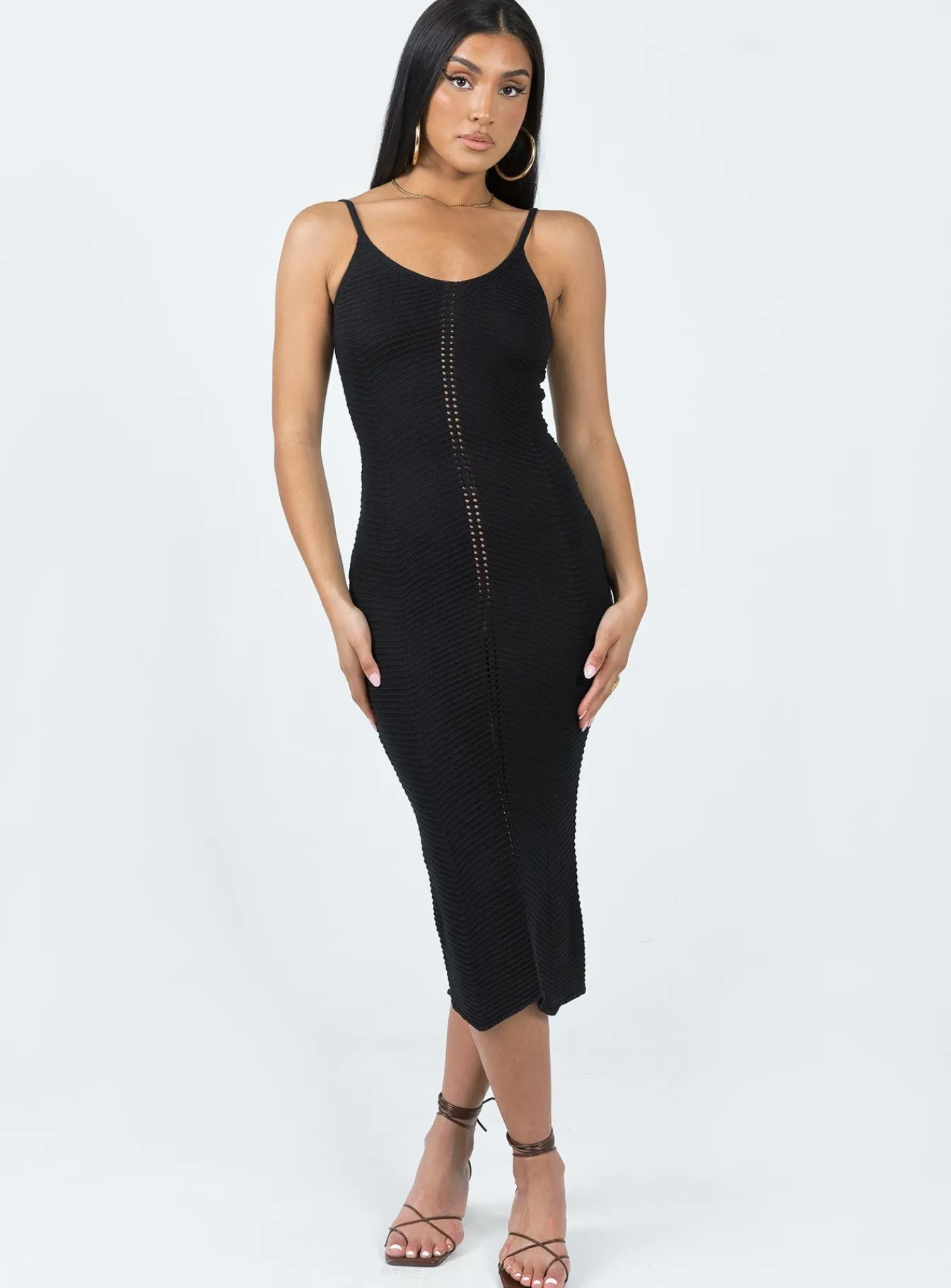 Princess Polly Abigail Midi Dress Black Discount