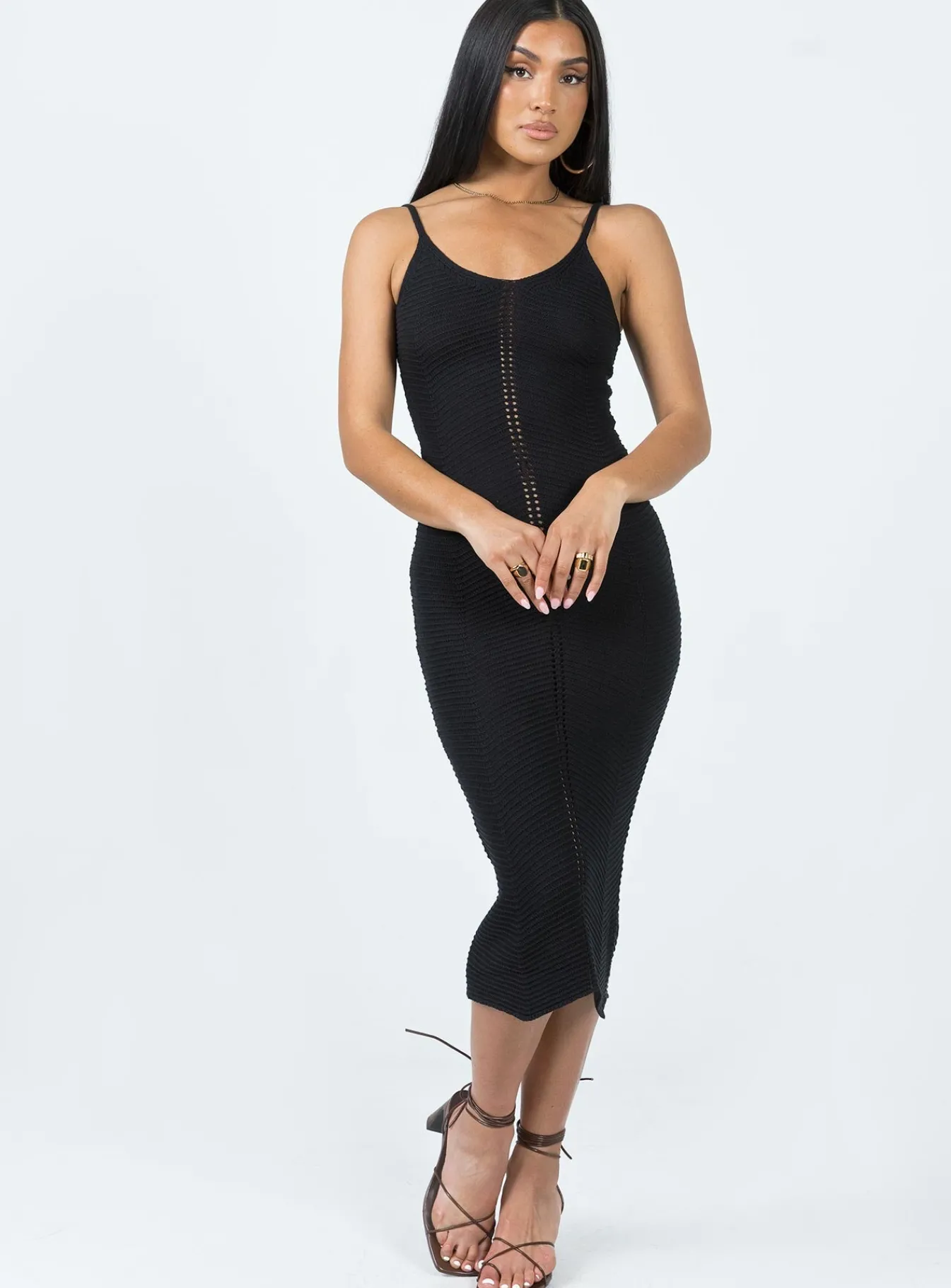 Princess Polly Abigail Midi Dress Black Discount