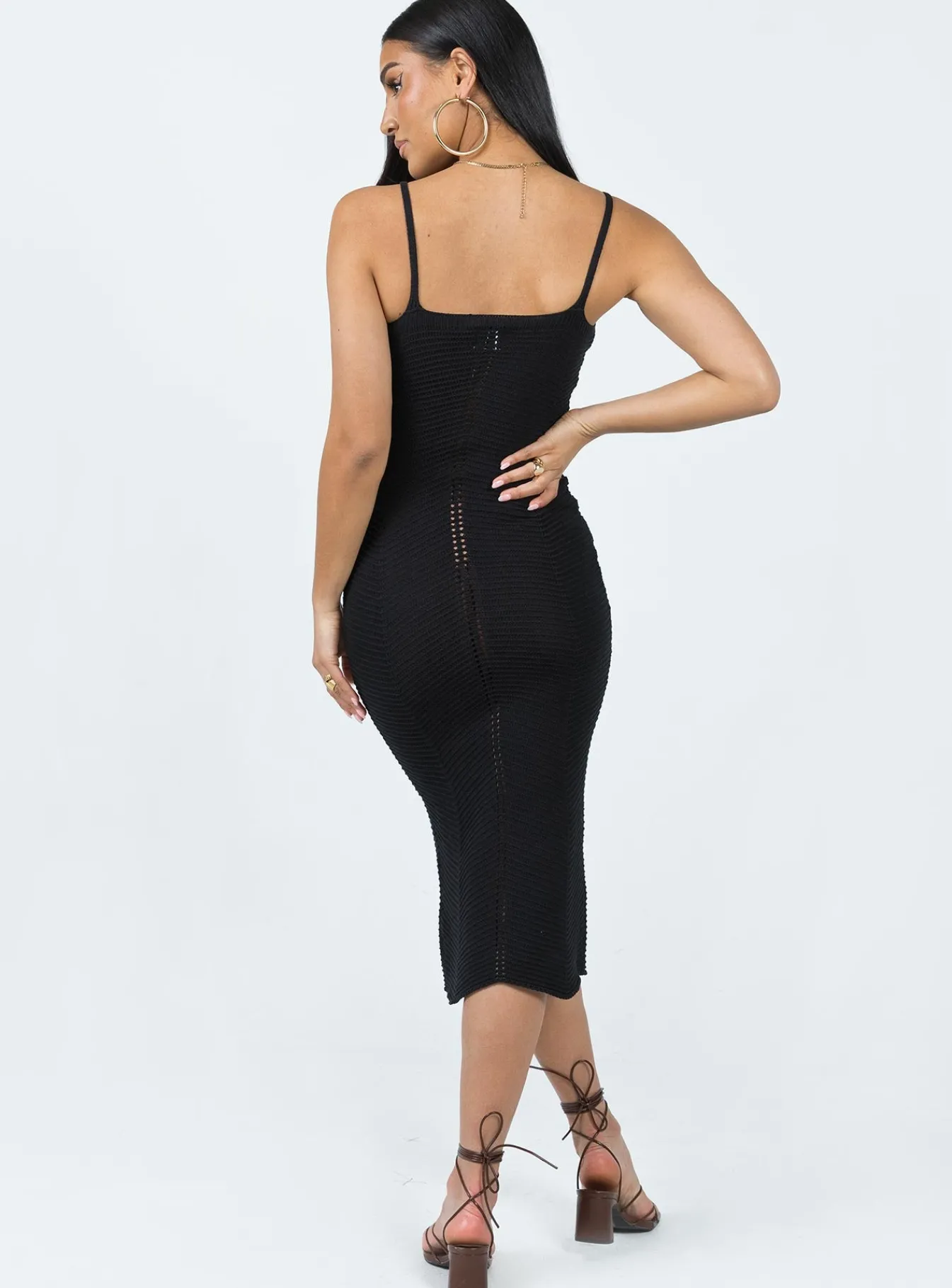Princess Polly Abigail Midi Dress Black Discount