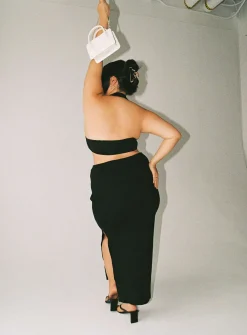 Princess Polly Abigail Midi Skirtcurve Black Clearance