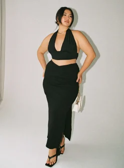 Princess Polly Abigail Midi Skirtcurve Black Clearance