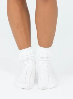 Princess Polly Ackie Socks  White Fashion