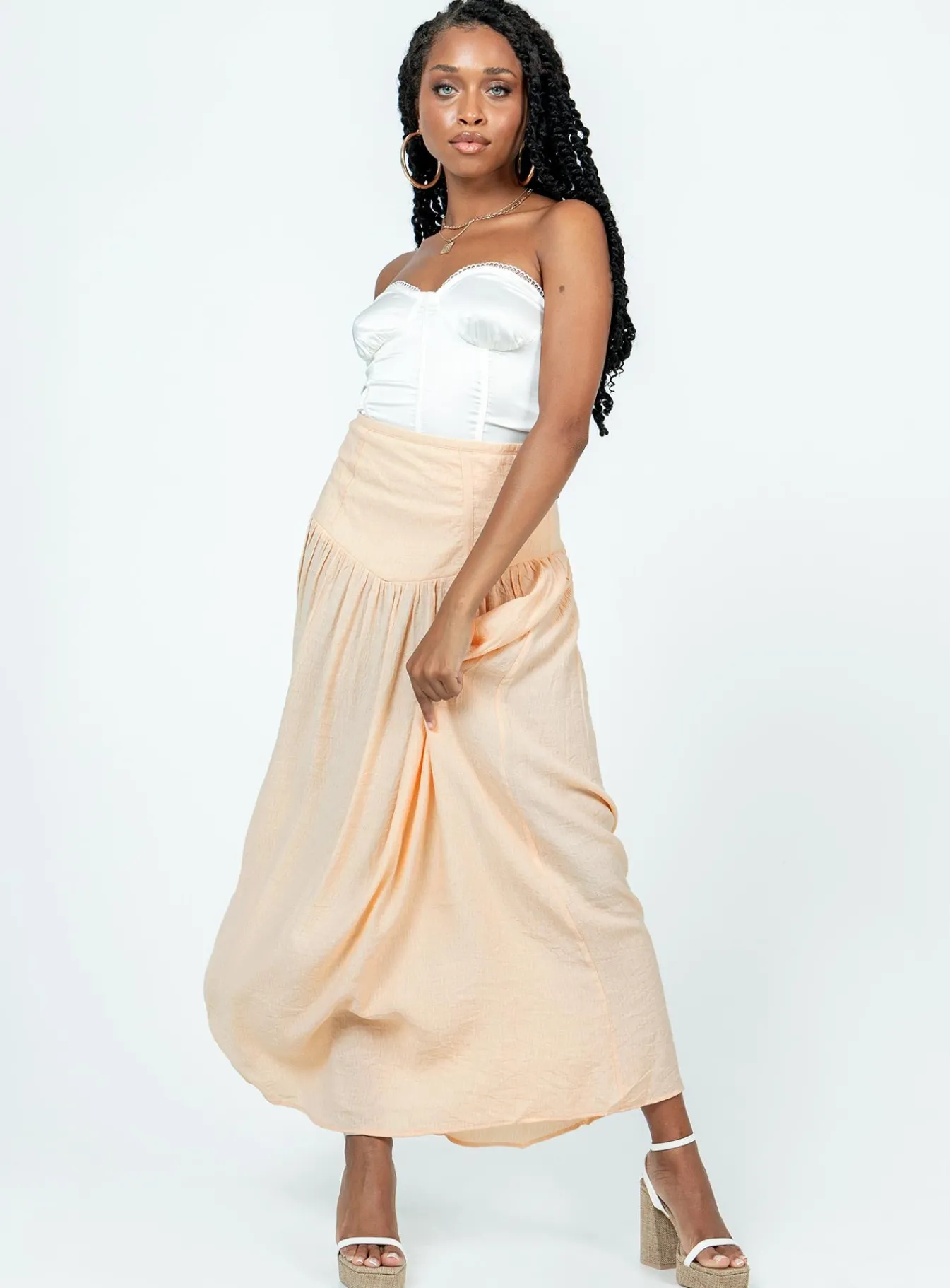 Princess Polly Adelaide Maxi Skirt Beige Cheap