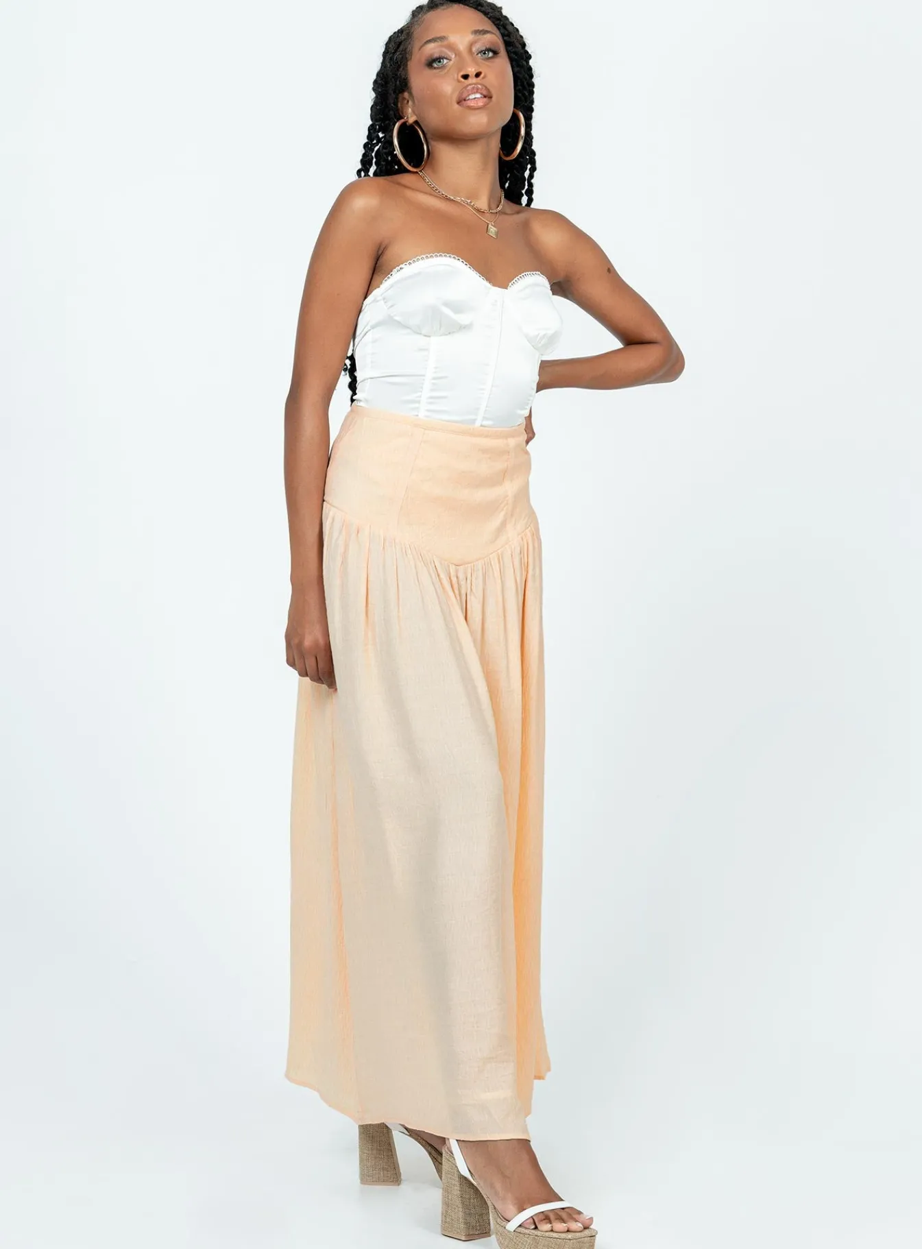 Princess Polly Adelaide Maxi Skirt Beige Cheap