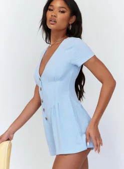 Princess Polly Adi Romper  Blue Fashion