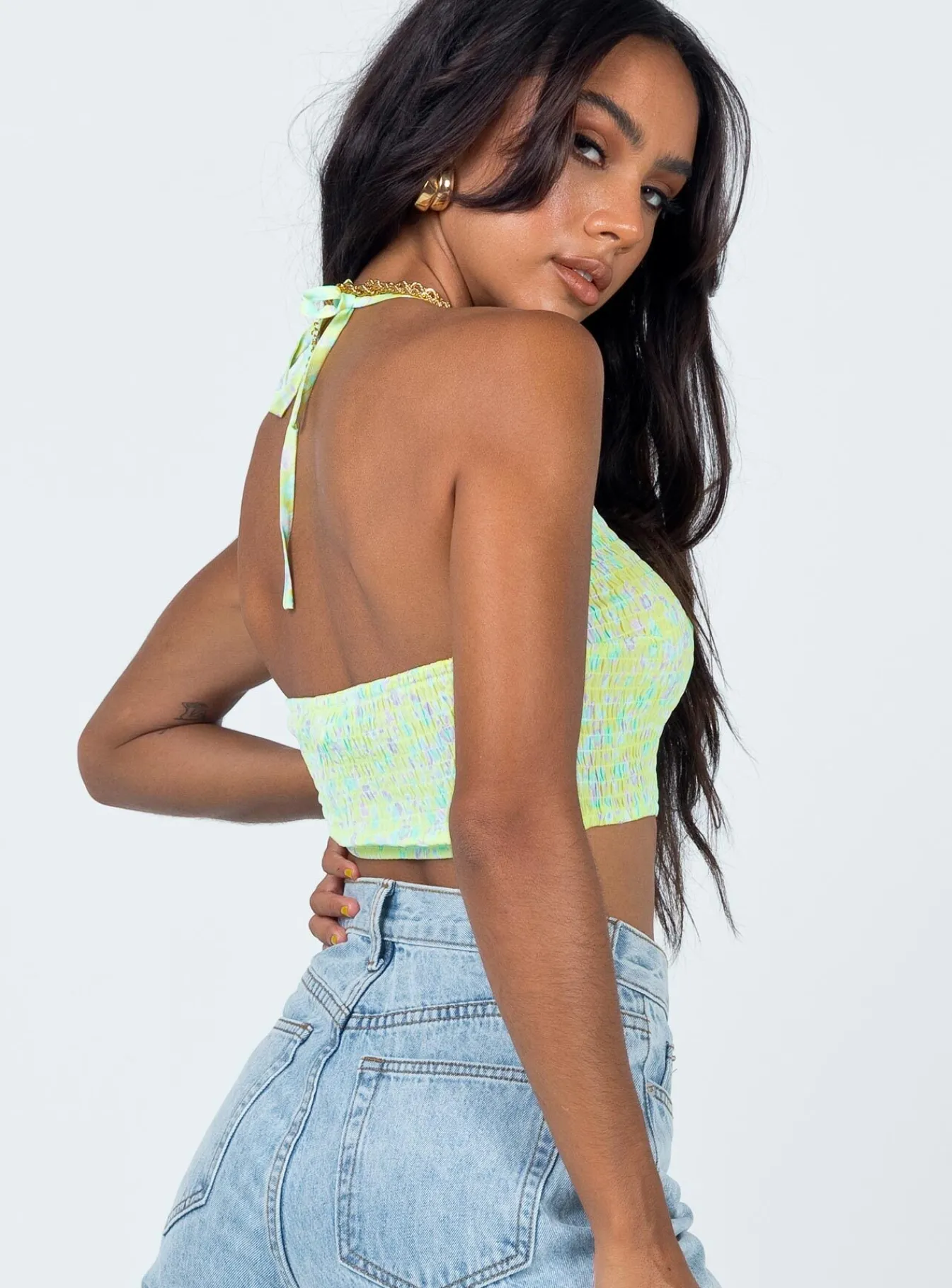 Princess Polly Adia Top Yellow Cheap
