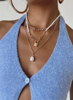Princess Polly Adina Necklace  Gold Fashion