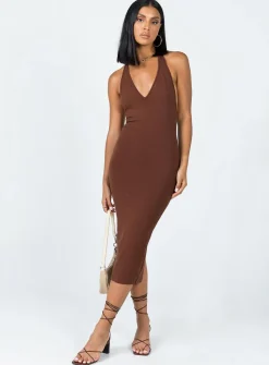 Princess Polly Aditya Midi Dress  Brown Best