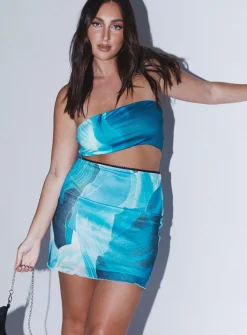 Princess Polly Adyn Mini Skirt Blue Online
