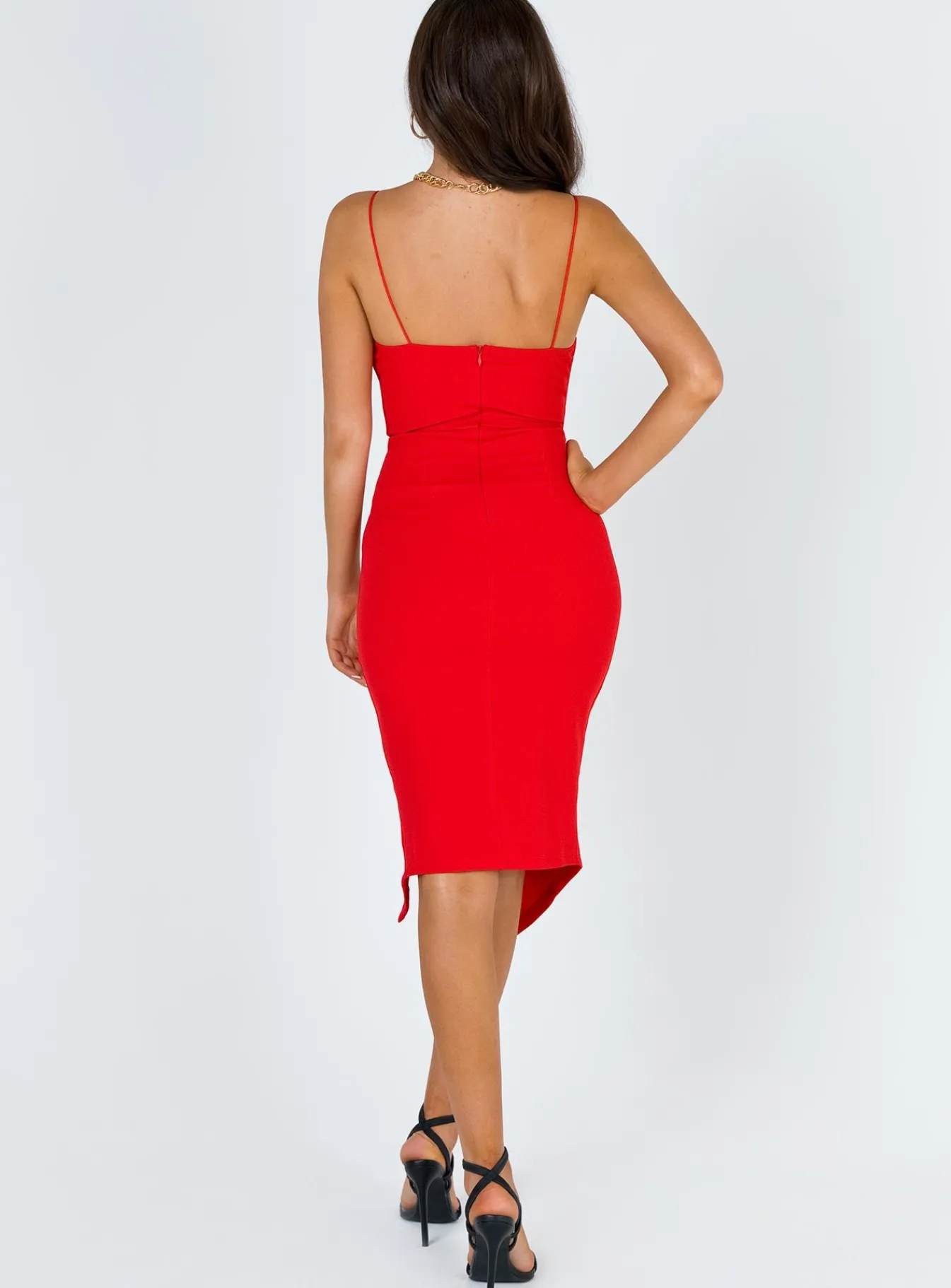 Princess Polly Aero Midi Dress Red Best