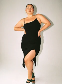 Princess Polly Aero Midi Dress Curve Black Outlet