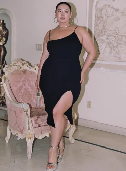 Princess Polly Aero Midi Dress Curve Black Outlet
