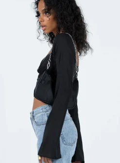 Princess Polly Afflect Long Sleeve Top Black Flash Sale