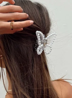 Princess Polly Aggie Hair Clip Pearl   Multi Cheap