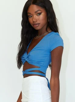 Princess Polly Aiden Top Blue Store