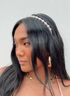 Princess Polly Aiyla Pearl Headband  White Cheap
