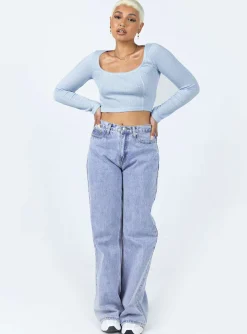 Princess Polly Ajani Long Sleeve Top Blue Store