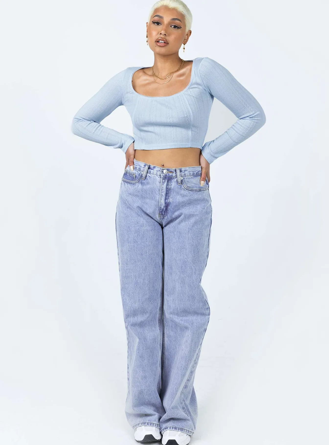 Princess Polly Ajani Long Sleeve Top Blue Store