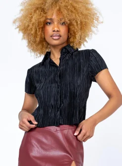 Princess Polly Akira Shirt  Black Cheap