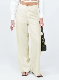 Princess Polly Alaina Pants  Cream New