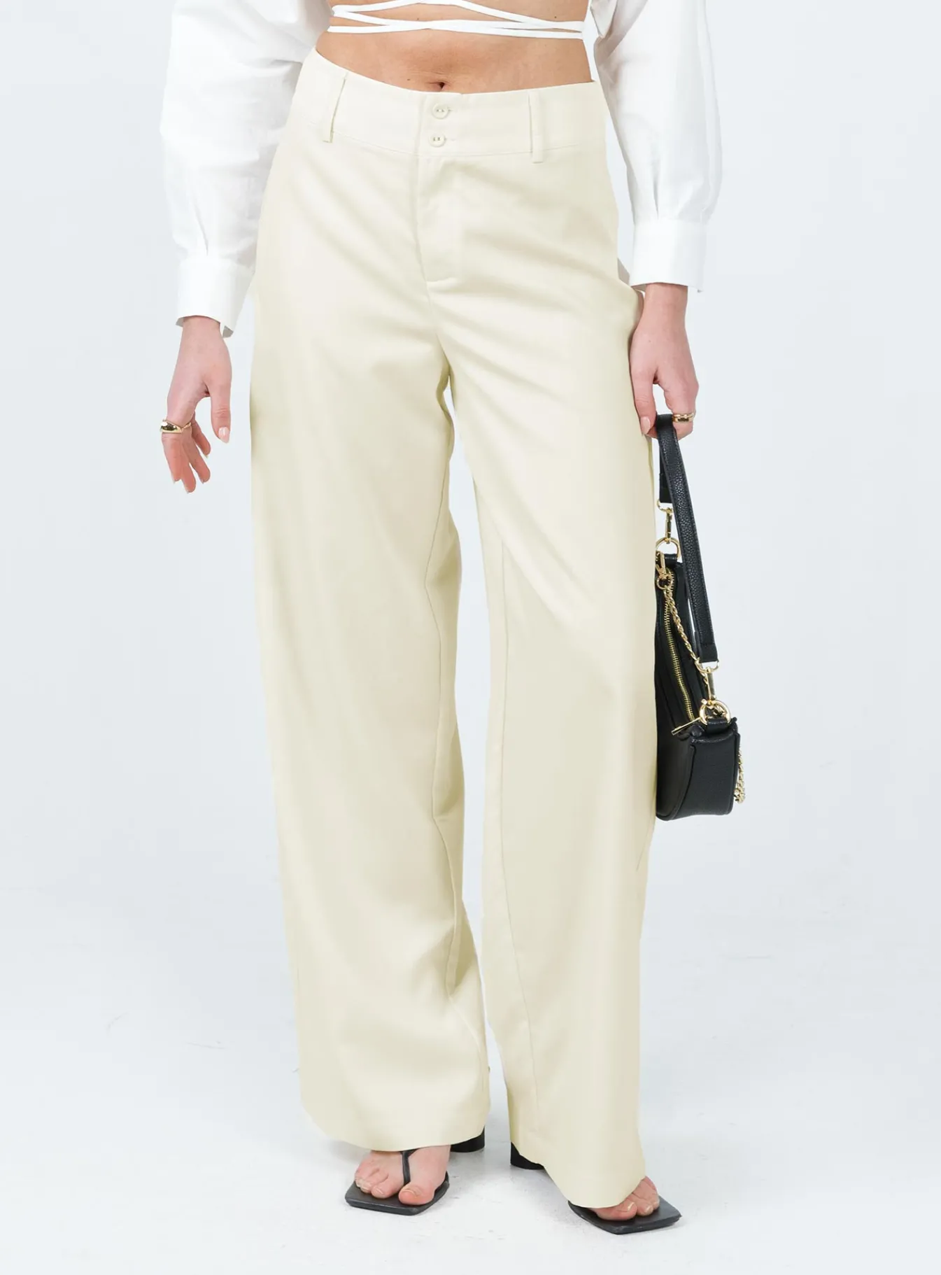 Princess Polly Alaina Pants Cream New