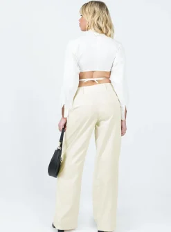 Princess Polly Alaina Pants Cream New