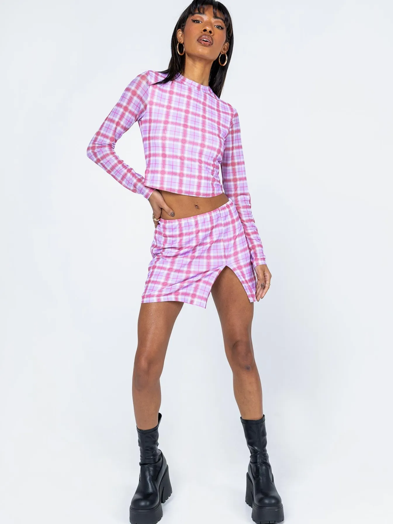 Princess Polly Alana Long Sleeve Set/ Purple Pink Best Sale