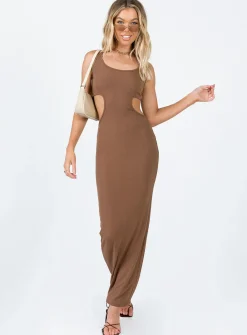 Princess Polly Alaska Maxi Dress  Brown Cheap