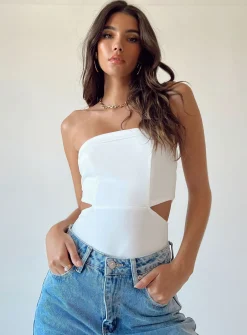 Princess Polly Alaska Strapless Bodysuit  White Best
