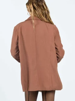 Princess Polly Albert Relaxed Blazer Brown Clearance