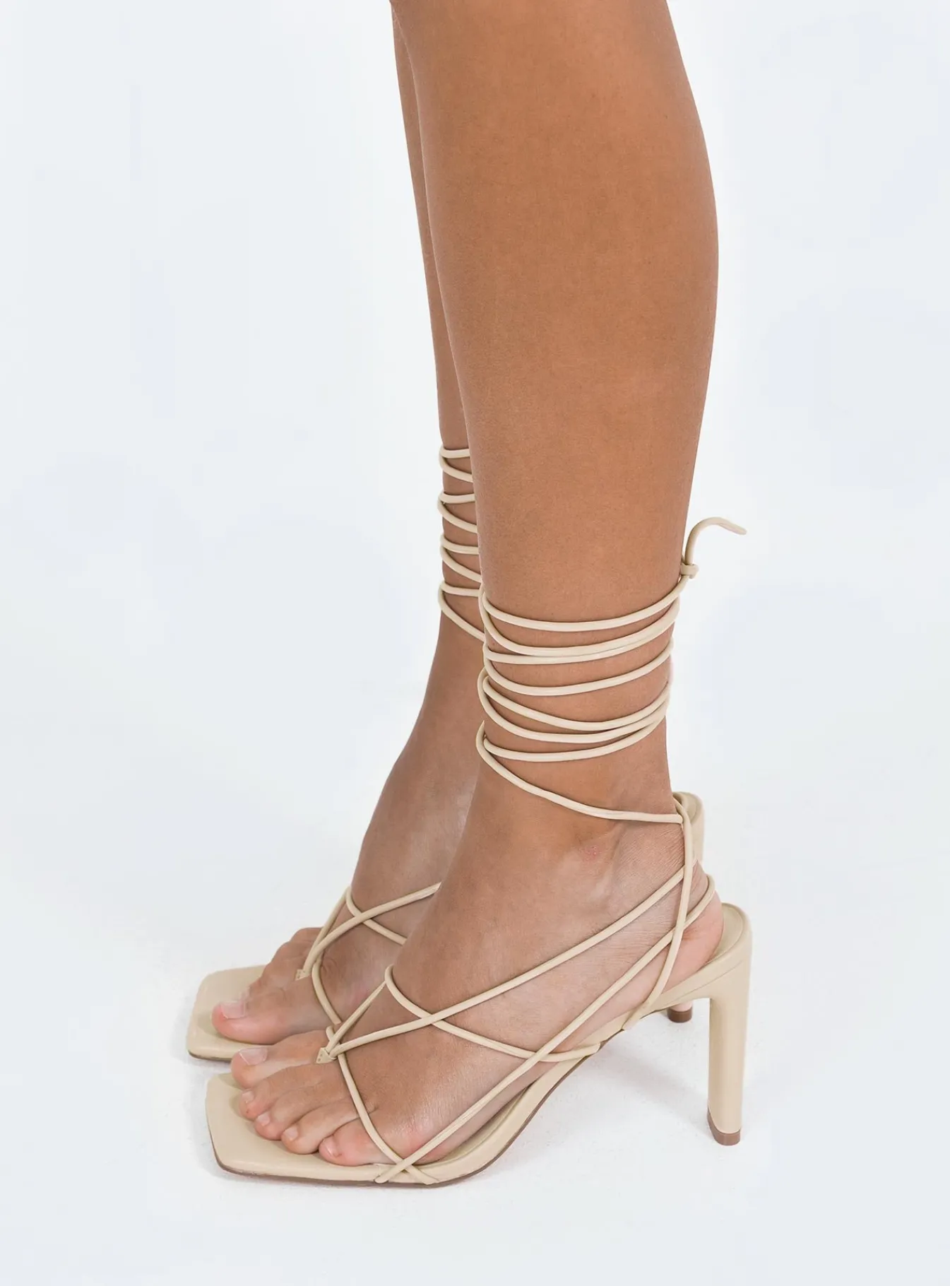 Princess Polly Albert Strappy Heels Beige Cheap