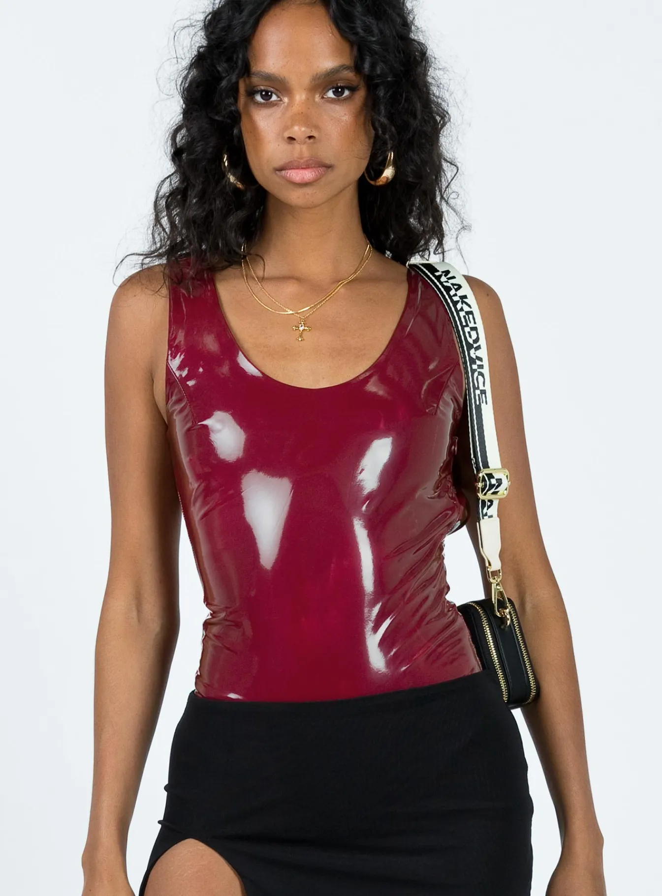 Princess Polly Alderly Faux Leather Bodysuit Maroon Best