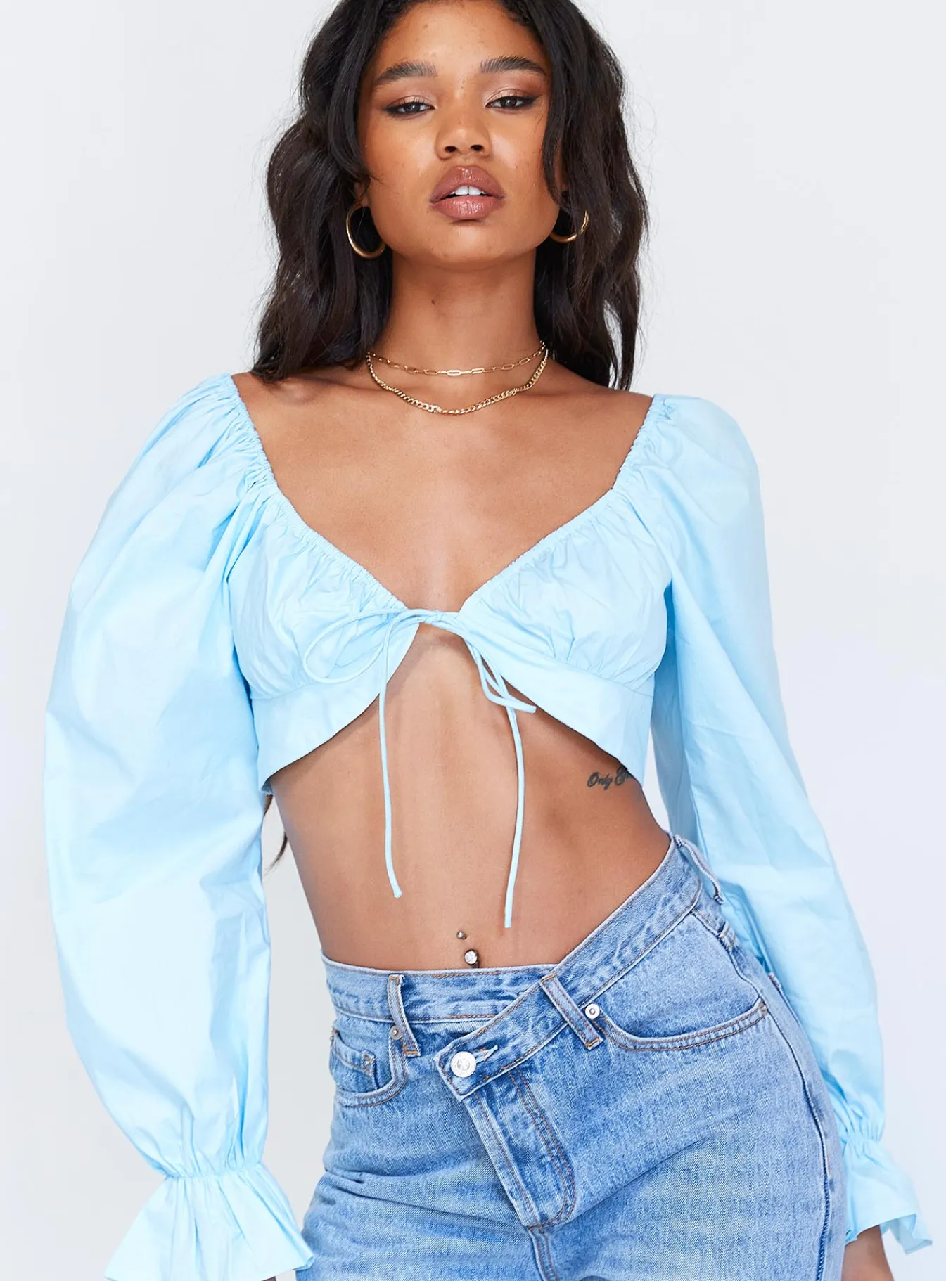Princess Polly Aldona Long Sleeve Top Blue Online