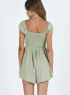 Princess Polly Alessandara Romper Green Sage Green Hot