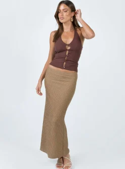 Princess Polly Alessi Top  Brown Discount