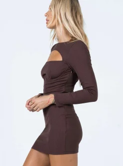 Princess Polly Alexander Mini Dress Brown Discount