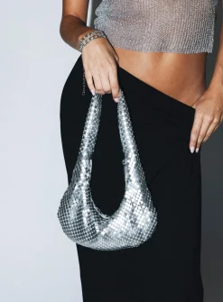 Princess Polly Alexanderson Shoulder Bag  Silver Clearance