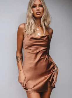 Princess Polly Alfie Mini Dress  Brown New