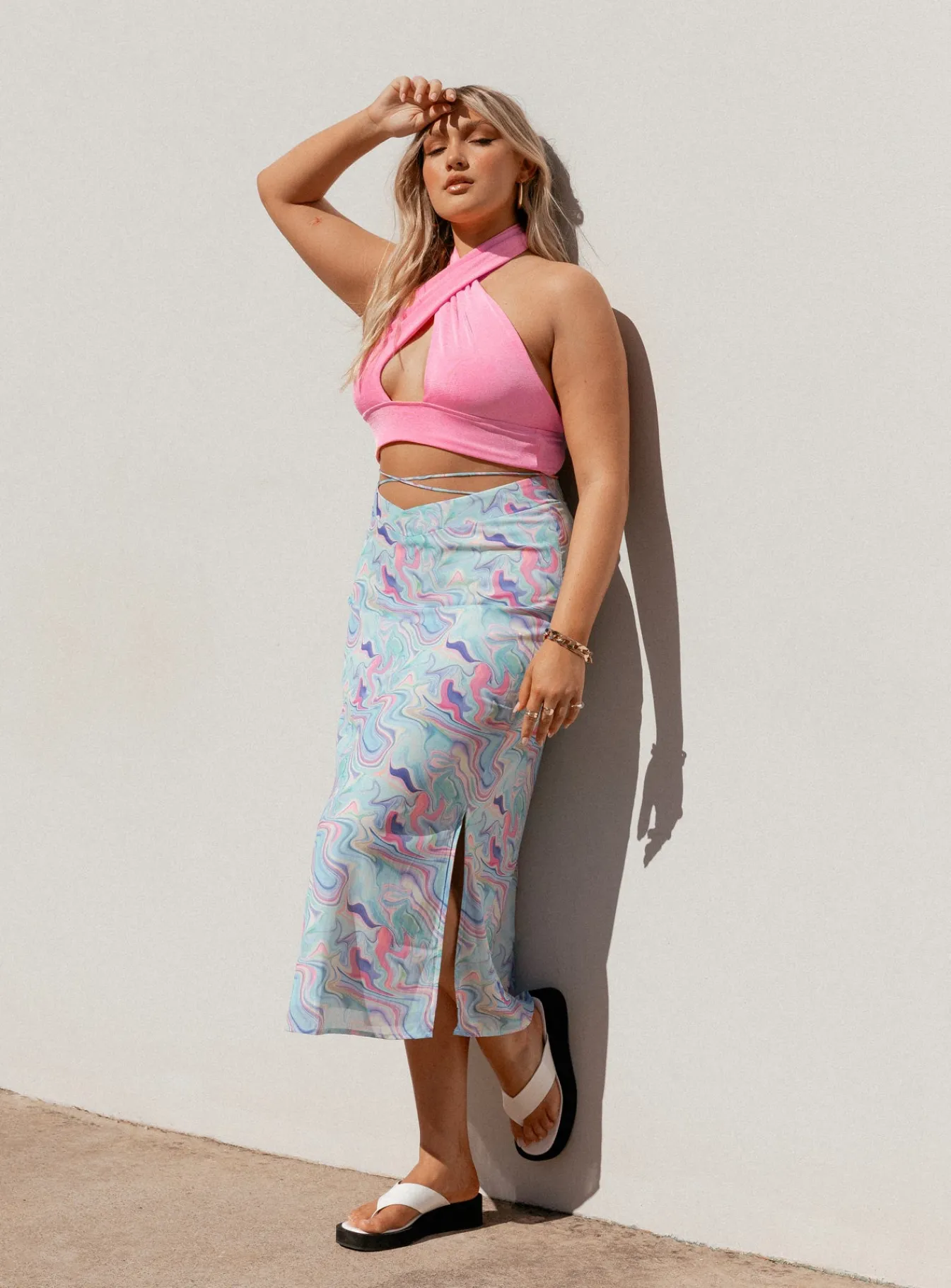 Princess Polly Aliana Midi Skirt Multi Store