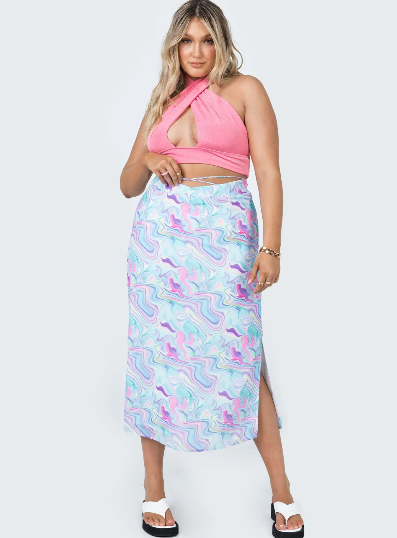 Princess Polly Aliana Midi Skirt Multi Store