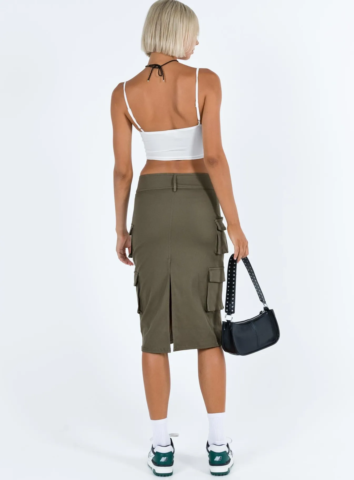Princess Polly Alida Cargo Midi Skirt Olive Green Outlet