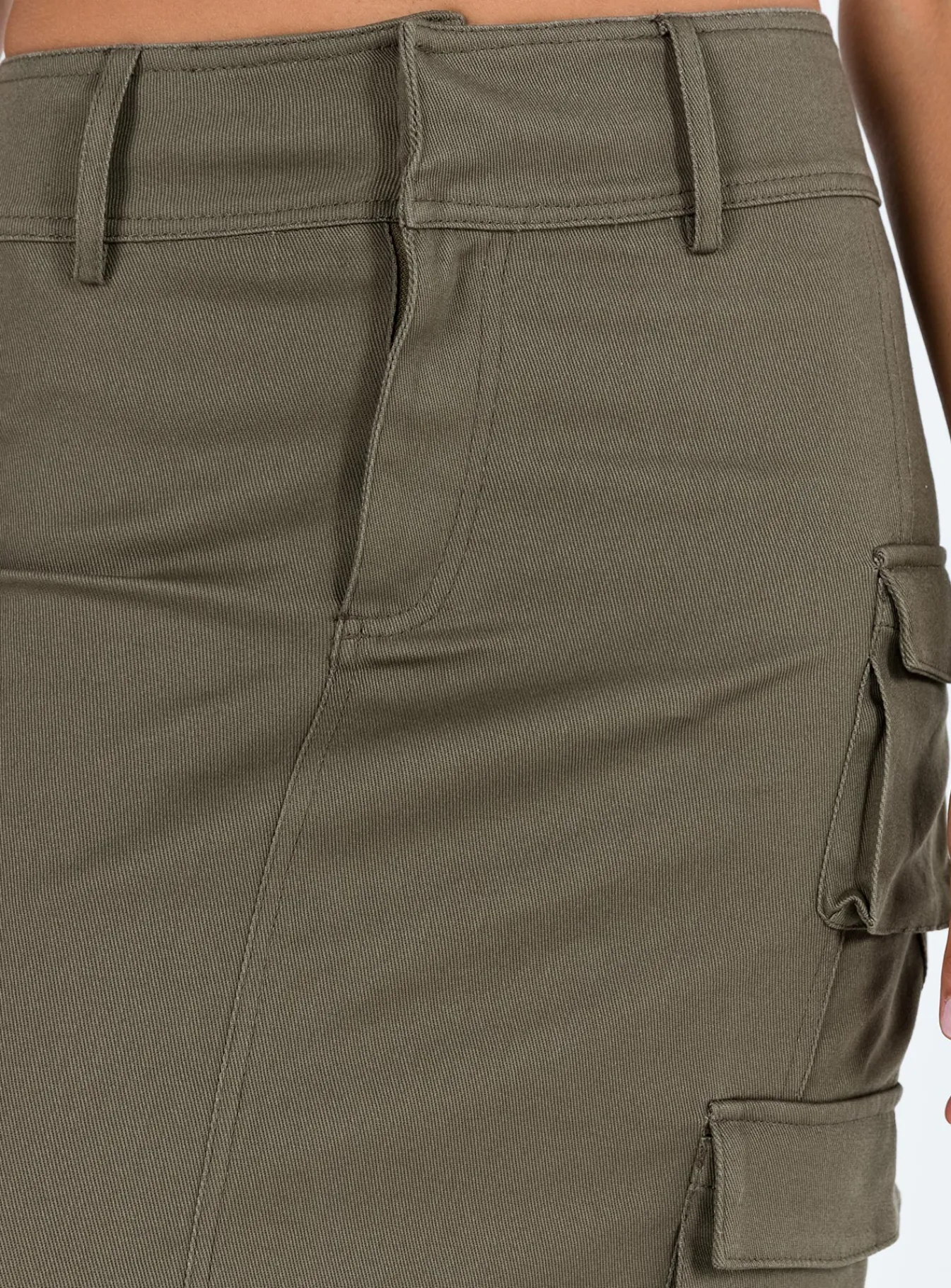 Princess Polly Alida Cargo Midi Skirt Olive Green Outlet